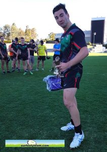 Blake Hosking with his Man of the Match Trophy in the Uni Shield Grand Final (Photo : steve montgomery / OurFootyTeam.com)