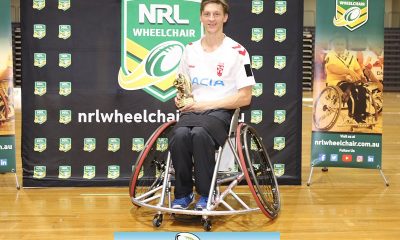 Jack Brown with his Man of the Match Award for the 1st Test v Australia's Wheelaroos (Photo : Steve Montgomery / wrla
