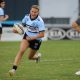 Jaime Chapman running to her 1st try in the Tarsha gale Cup v Bulldogs (Photo : Steve Montgomery)