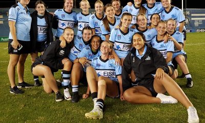 Cronulla Sharks Tarsha Gale Cup girls after their come from behind win over the Canterbury-Bankstown Bulldogs in Rnd 3 (Photo : Steve Montgomery)