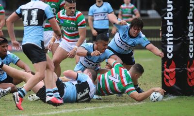 Lachlan Ilias scores in the 1st half in Rnd 1 of the NSWRL Jersey Flegg Cup v Cronulla (Photo : Steve Montgomery)