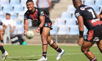 Vodafone Junior Kiwi's Hooker Taniela Otukolo sends the Kiwi's into attack (Photo : Steve Montgomery)