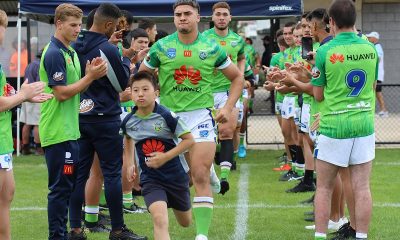 Canberra Raiders SG Ball team run out to battle with the Sharks in Round 5 (Photo : Steve Montgomery)
