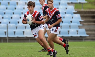 Sydney Roosters Hooker Tyren Ryan looks for runners in Round 6 of the NSWRL Harold Matthews Cup at Shark Park against the Sharks (Photo : Steve Montgomery)