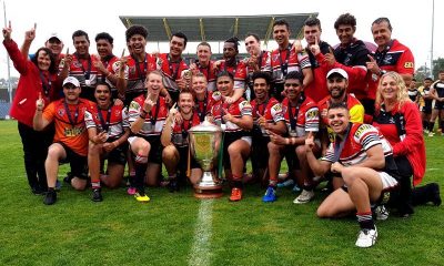 2019 National Schoolboy Cup Champion Kirwna State High School celebrate their classy win in last years National Schoolboy Cup Final v Westfields SHS (Photo : Steve Montgomery / OurFootyTeam.com)