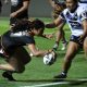 Christian Pio scores a good try for the WestsTigers in Rnd 6 of the HNWP