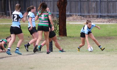 Sharks Winger Zali Fay scores her 2nd try in Rnd 4 of the Harvey Norman Women's Premiership against Souths (Photo : Steve Montgomery)
