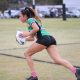 Rabbitoh's Full Back Tahlia Hunter running the footy out of Defense again (Photo : Steve Montgomery)