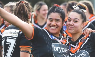 WestsTigers celebrate a solid win in Rnd 4
