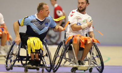 NSW v England 2019 Wheelchair Rugby League Kicks off (Photo : Steve Montgomery)