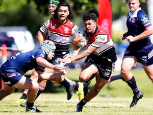 Aaron Payne Cup; Kirwan State High School and Mackay State High. Kirwan's Tyreece Woods