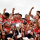 Kirwan Bears celebrate winning back to back Titles in the National Schoolboy Cup called the Phil Hall Cup (Photo : Townsville Bulletin)