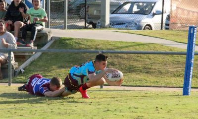 Levi Jones scoring a try for Keebra Park. Photo: Cameron Stallard/QRL