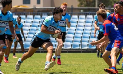 Sharks Harold Matthews Cup in action against the Knights at Shark Park yesterday season (Photo : Adam Wrightson - Cronulla Junior League)
