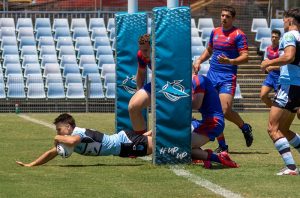Sharks SG Ball Cup in action against the Knights yesterday at Shark Park (Photo : Adam Wrightson - Cronulla Junior League)
