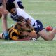 Brady Roser scores for Greater Northern Tigers in last Saturday's loss to the Titans in Armidale. Pic courtesy of Hayley Pennell.