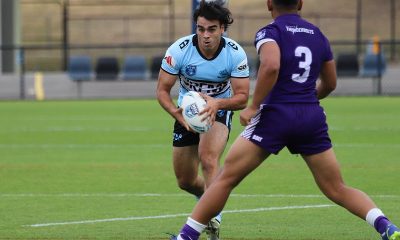 Sharks Jed Hardy runs up the middle of Sharks Park in round 3 v the Bears (Photo : Steve Montgomery)