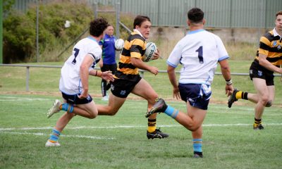 Mitch Hemderson in full flight for the Tigers against the Titans last Saturday. He looms as a major threat against Newcastle Knights on Saturday.