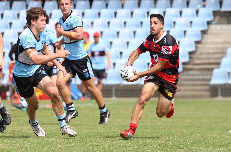 North Sydney Bears Mattys Cup Halfback looking for support in round 3 v Sharks at Shark Park (Photo : Steve Montgomery)