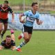 Sharks halfback Ryan Rivett on his way to score one of his 2 tries against the Tigers at Shark Park (Photo : Steve Montgomery)
