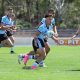 Sharks SG Ball Cup Hooker Kobie Wilson sends the Sharks into attack in Rnd 1 at the Raiders HQ in Canberra (Photo : Steve Montgomery)