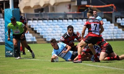 Sharks new recruit Ryan Rivett scores his 2nd try in the Sharks Rnd 3 belting of the Bears (Photo : Steve Montgomery)