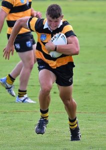 Tigers tryscorer Blake Johnston on the attack during this season's Laurie Daley Cup campaign. (Photo : courtesy Jason Smith)