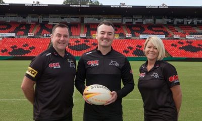 Brogan Mulhall, Nathan Mairleitner and Kylie Fitzpatrick from Panthers. Photo: Melinda Jane