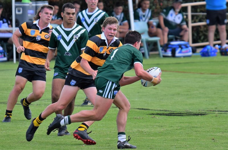 Guyra's Billy Youman sets after a Western Ram opponent in a recent Laurie Daley Cup clash.
