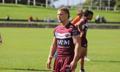 Josh Feledy the Manly captain scored three tries in each half for a personal 24 points