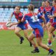 Newcastle Knights Tarsha Gale Cup halfback sends the Knights into another attack in Rnd 4 at Shark Park (Photo : Steve Montgomery)