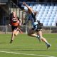 Sharks Tayla Curtis goes in for her 1st try of the day at Shark park (Photo : Steve Montgomery)