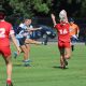 Shark Skipper Zal Hopkins kicks the Sharks out of danger in round 6 at Collegians Sports Complex (Photo : Steve Montgomery)