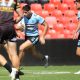 Sharks center Jordan Samrani charges up in wing in Saturdays SG Ball clash with the Panthers at Panthers Stadium (Photo : Steve Montgomery)