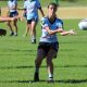 Sharks halfback Zali Hopkins gets the ball away (Photo : Steve Montgomery)