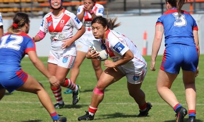 The Sydney Indigenous Academy Roosters get it on with the St. George Dragons in the 2021 Tarsha Gale Cup Grand Final (Photo : Steve Montgomery)