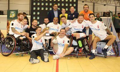 England Wheelchair Rugby League team after the 2nd Test v Aussie Wheelaroos in 2019 (Photo : Steve Montgomery)