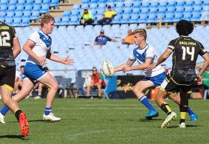 Dom's power up the field in Rnd 1 of the Schoolboy Cup at Belmore Sports Ground (Photo : Steve Montgomery)