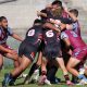 Endeavour SHS's black wall had to work extra hard in the Schoolboy Cup game against the Hills SHS at Shark Park (Photo : Steve Montgomery)