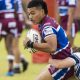 Prinston Esera of Wavell SHS in round 1 against St Mary’s College. Picture: Kevin Farmer