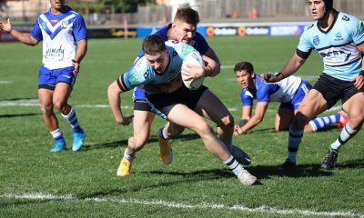 Sharks fullback Kade Dykes dives in for a great try in Round 13 at Belmore (Photo : Steve Montgomery)