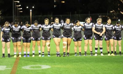 Wentworthville Magpies HNWP line up at the NSWRL COE on Monday night in tribute to a fallen comrade (Photo : Steve Montgomery)