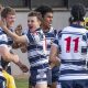 Harry Schwenke celebrates his try for St Mary's. Picture: Nev Madsen.