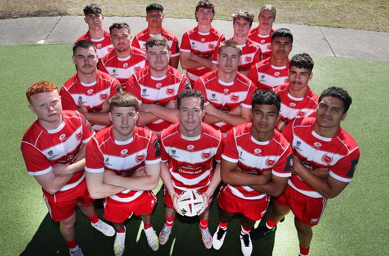 Schoolboy Cup Palm Beach Currumbin State High School senior rugby league side at training. Picture Glenn Hampson