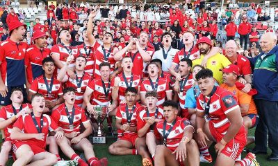 PBC wins, Queensland Schoolboy Phil Hall Cup rugby league grand final between Palm beach Currumbin SHS and St Brendan's College, Redcliffe. Picture: Liam Kidston