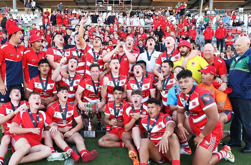 PBC wins, Queensland Schoolboy Phil Hall Cup rugby league grand final between Palm beach Currumbin SHS and St Brendan's College, Redcliffe. Picture: Liam Kidston