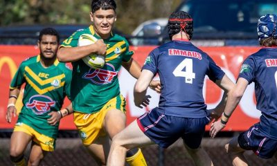 Tane Kiriona warming up for St Brendan's College Picture: Matthew Forrest