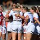 England women celebrate beating France in Women's Rugby League International