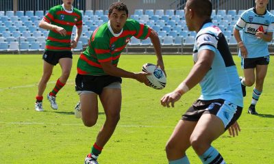 South Sydney Rabbitoh's Alex Johnston in action against the Cronulla Sharks in Rnd 1 of the 2013 NSWRL SG Ball Cup at Leichhardt Oval (Photo : Steve Montgomery)