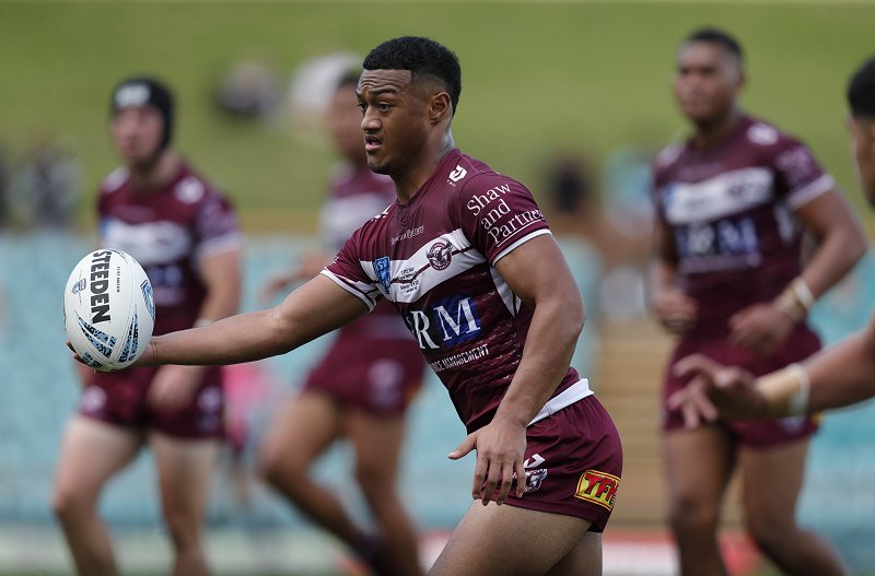 Sixteen-year-old sensation Latu Fainu playing in this years NSWRL Harold Matthews Cup Grand Final for the victoroius Manly Seaeagles (Photo : Bryden Sharp - bsphotos.com.au)
